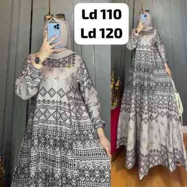 GAMIS MOTIF BUNGA MEWAH BUSUI & WUDHU FRIENDLY EXTRA JUMBO STANDAR BAHAN LIONEL RICHIE GAMIS PESTA M
