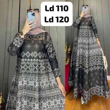 GAMIS MOTIF BUNGA MEWAH BUSUI & WUDHU FRIENDLY EXTRA JUMBO STANDAR BAHAN LIONEL RICHIE GAMIS PESTA M