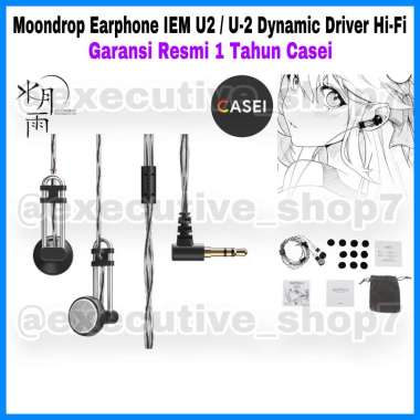 Moondrop Earphone IEM U2 / U-2 Dynamic Driver Hi-Fi - Garansi Resmi 1 Tahun Casei