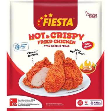 FIESTA HOT & CRISPY FRIED CHICKEN SPICY LEVEL 5 400GR AYAM GORENG RENYAH LAPIS TEPUNG PEDAS