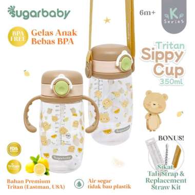 Sugarbaby Tritan Sippy Cup K Series 350ml/Botol Minum Bayi Bebas BPA Brown