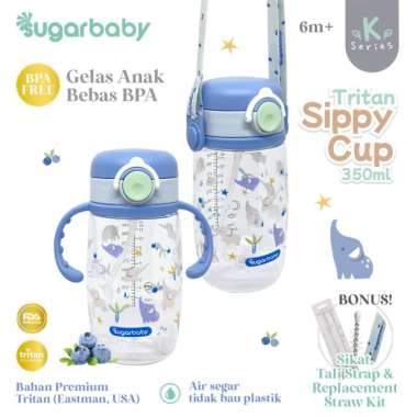 Sugarbaby Tritan Sippy Cup K Series 350ml/Botol Minum Bayi Bebas BPA Blue