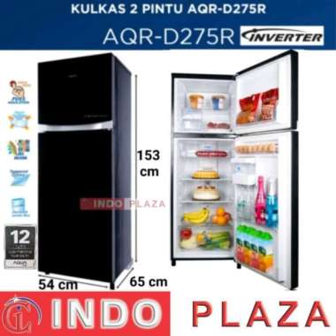 KULKAS 2 PINTU INVERTER AQUA AQR-D275R WDS=ASI ROOM Hitam