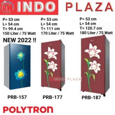 KULKAS POLYTRON 1 Pintu PRB-157 / 177 / 187 NEW 2022 PRB 187