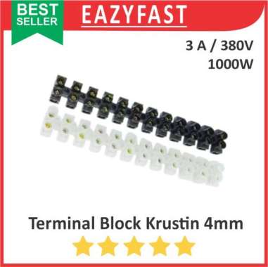 Terminal Block Krustin 4mm 3A Panel Listrik PLN Terminal Screw Cable Blok 4 mm A Sambungan Kabel Hit