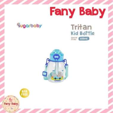 SUGAR BABY TRITAN KID BOTTLE SPECIAL STRAW 600ML LIGHT BLUE