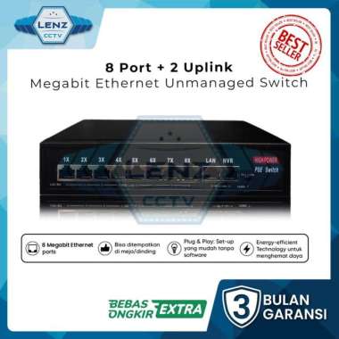 Switch POE Hub 8+2 Port / Switch POE 8 Port