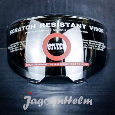 VISOR HELM STUDDS TROOPER | IRIDIUM | KACA PIN Ready - SILVER