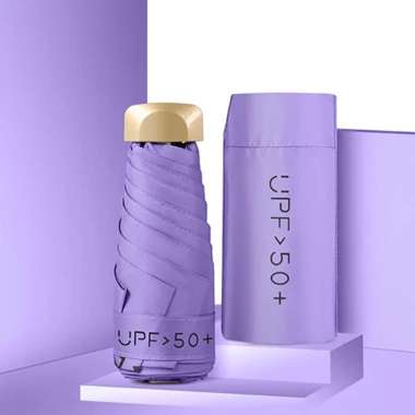 Payung Lipat UPF 50 Anti UV Manual Polos Warna Warni Ungu