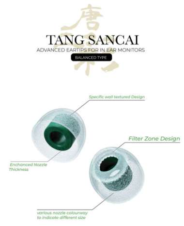 Tangzu Tang Sancai Eartips Replacement for In Ear Monitor Earphone M/M
