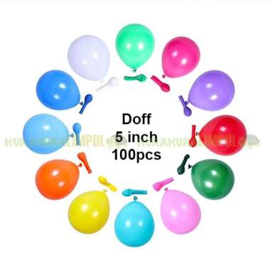 100pcs Balon Latex Doff Matte 5 Inci Balloon Acara Ulang Tahun 5 Inch Per Bungkus Pack Putih