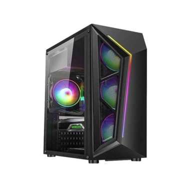 Casing PC Gaming Vurrion ENIGMA ATX M-aTX ITX RGB Led strip Front panel & No Fan)