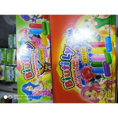 permen biutily gum permen karet tatto permen lipstik hadiah tatto