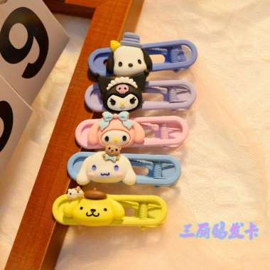 JP0112 JEPIT RAMBUT ANAK MOTIF BONEKA Cinnamoroll Kuromi HelloKitty Pochacco Mymelody BIRU DOGGY