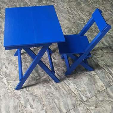 Meja Kursi Lipat Anak (50cm) ( Set Meja Kursi ) Kaki Putih