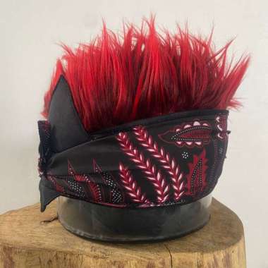 Blangkon Sunda 2024/Topi Udeng Rambut Palsu Motif Batik Terbaru/Iket Sunda Rambut/Udeng Jawa Bali Me