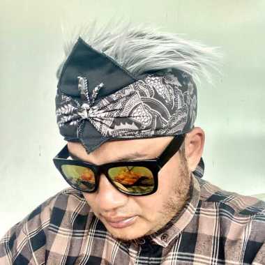 Blangkon Sunda 2024/Topi Udeng Rambut Palsu Motif Batik Terbaru/Iket Sunda Rambut/Udeng Jawa Bali Si