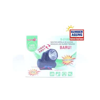 Sunpro Senter Kepala S2186 LED 7W Bisa Berputar 270derajat Bisa Ke Arah Bawah Atas Maksimal