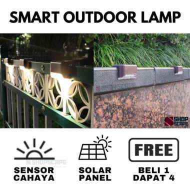 Lampu Taman Dinding Pagar Outdoor Tenaga Surya Sensor Cahaya Solarcell
