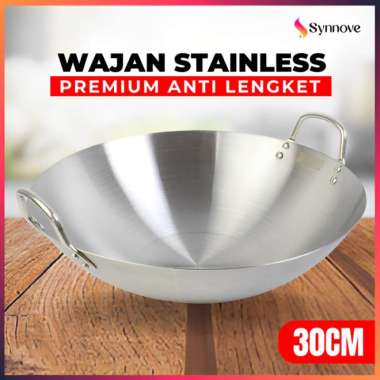 Wajan Anti Lengket Stainless Steel Premium Wajan Penggorengan Katel Kuali Anti Lengket Fry Pan Stain