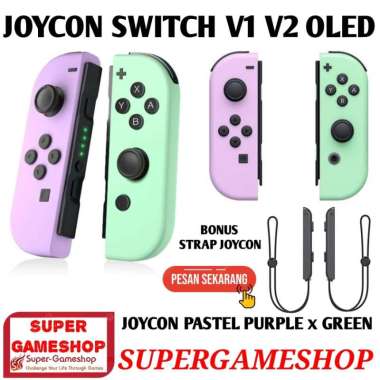 SUPERGAMESHOP Joycon Nintendo Switch V1 V2 Nintendo Switch Oled Joycon Switch Pastel Purple Green