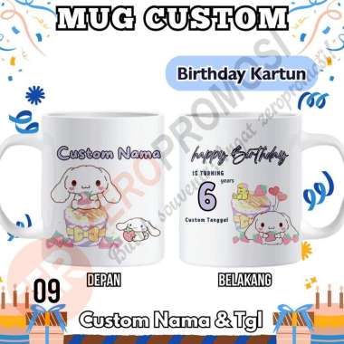 Mug Birthday Custom Kartun Lucu - Mug Ulang Tahun Birthday 9 Packing standar