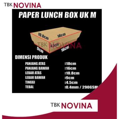 [50 PCS ] PAPER LUNCH BOX KRAFT PUTIH SIZE M & L KRAFT M