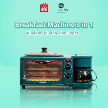 ZUKAMURA KZC-9L-K KZC-9L K Oven Listrik Mini 3 in 1 Breakfast Machine 9 Liter Coffee Maker 600 ml Mu