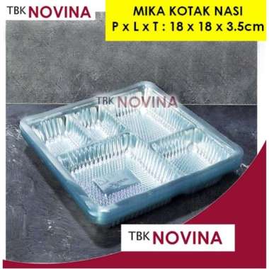 Mika Sekat Nasi Box / Mika Nasi Kotak Sekat 4 Ukuran 18x18 cm 10 MIKA