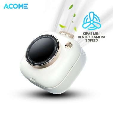 ACOME Mini Fan Desain Kamera Portable Kipas Angin Mode Senyap 3 Mode Kecepatan AF002 Original - Gara