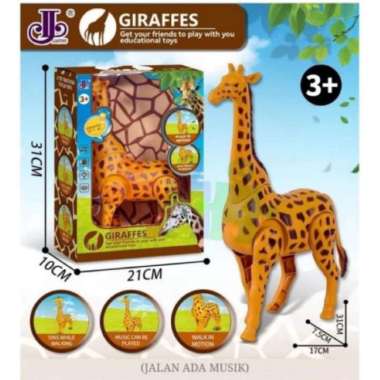 Mainan Anak Robot Hewan Jerapah Mainan Hewan Berjalan Besuara Musik Robot