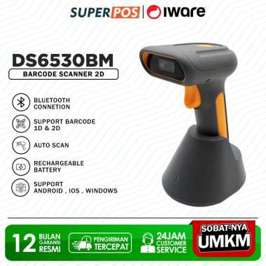 Barcode Scanner 2D Bluetooth Auto Scan With Docking Iware DS6530BM