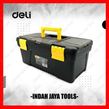DELI DL432414 Toolbox PLASTIK 14 Inch Tool Box Kit - Kotak Tempat Kunci Perkakas Set