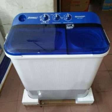 MESIN CUCI SHARP ES-T75NT / EST75NT / ES-T75 , 2 TABUNG 7 KG Biru
