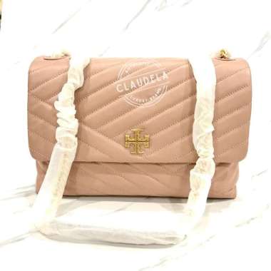 Tory Burch Kira Chevron Medium Convertible Shoulder Bag in Pink Moon
