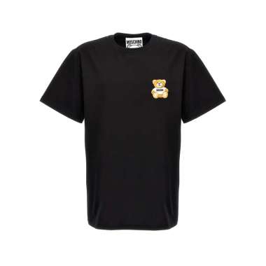 [12.12 Dealcember] Moschino Teddy Bear Sketch Drawing Patch T-Shirt Black M Black