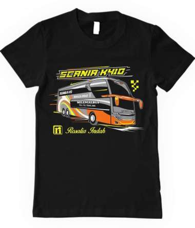 Kaos Baju BUSMANIA ROSALIA INDAH anak dewasa BUS Bis mania Bismania M Hitam