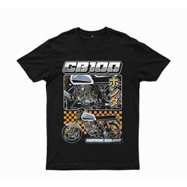 Kaos Baju Distro Racing CB 100 Squad Menolak Tua Motor Herex Otomotif L Hitam
