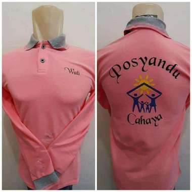 Kaos Polo Shirt Tshirt Baju Kerah Distro POSYANDU PUSKESMAS LENGAN PANJANG polos custom indonesia pr