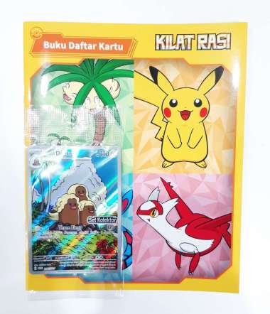 Pokemon Indonesia Card Alolan Dugtrio Foil 209/SV-P Set Kolektor + Buku Daftar Kartu Kilat Rasi