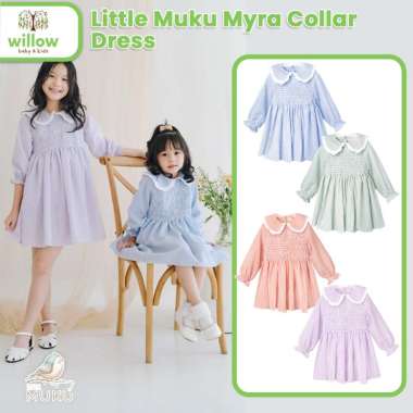 Pakaian Dress Anak - Little Muku Myra Collar Dress M Preteen / 9-10Y Green