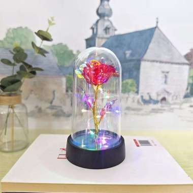 Lampu Bunga LED Mawar Dekorasi Gift Box Hampers Bunga Mawar Rose Bunga Hadiah Valentine Gift BUNGA R