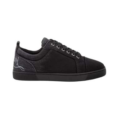 [12.12 Dealcember] Christian Louboutin Fun Louis Junior Denim Trainers Sneakers Black 41.5 Black