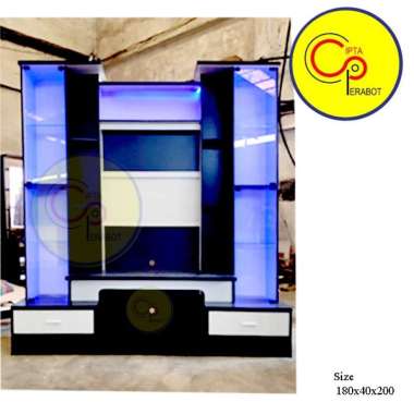 Lemari Hias TV Cabinet Jumbo LED Light Mewah