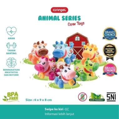 IQAngel Cow Toys / Mainan Edukatif Bayi / Mainan Motorik Anak / Mainan Sapi IQ Angel Chat/Note Warna