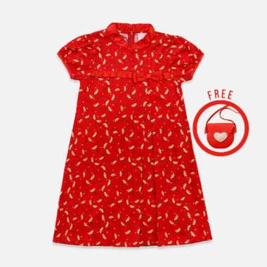 Mini dress/ Dress pendek Anak Red/ Rodeo Junior Girl Lunar 14 tahun