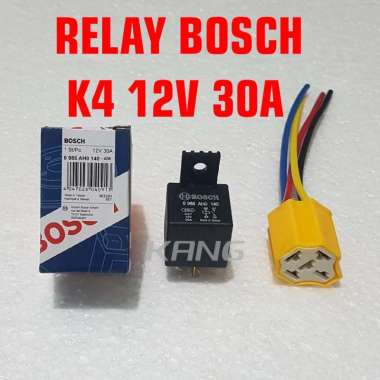 Riley / Relay Kaki 4 12V + Soket Relay Keramik Kaki 4 Bosch Original