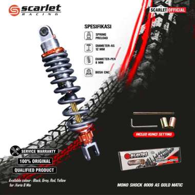 Scarlet Racing - Mono Shock Shok Shockbreaker 8009 AS Gold Mio Grey