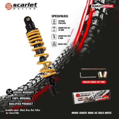 Scarlet Racing - Mono Shock Shok Shockbreaker 8009 AS Gold Mio Yellow