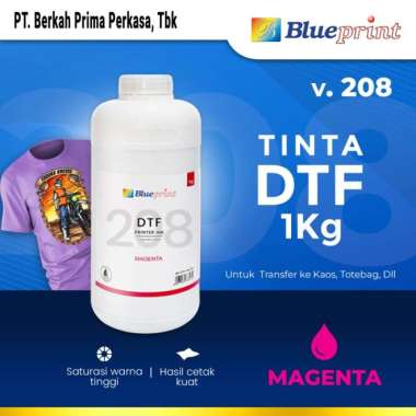 Tinta DTF / DTF Ink Blueprint V.208 CMYK 1 Kg Untuk Transfer ke Kaos, Totebag, dan Kain Merah
